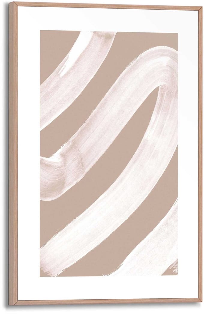 Schilderij Abstract White - 30 x 20 - Hout - REINDERS