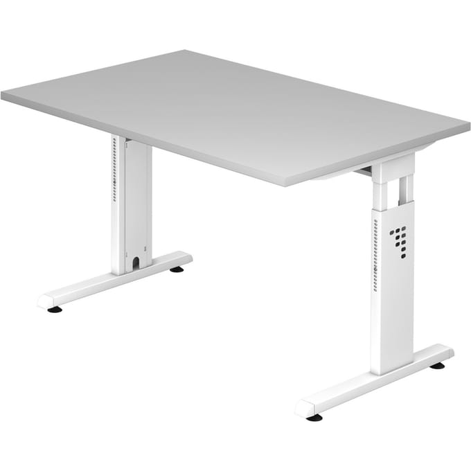 MEGA 12 W | Bureau - 120x80 Tafelhoogte I In hoogte verstelbaar Grijs/Wit