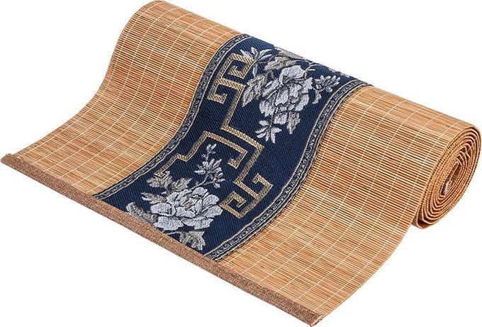 Bamboe Tafelloper Pioen Donkerblauw 30x90cm