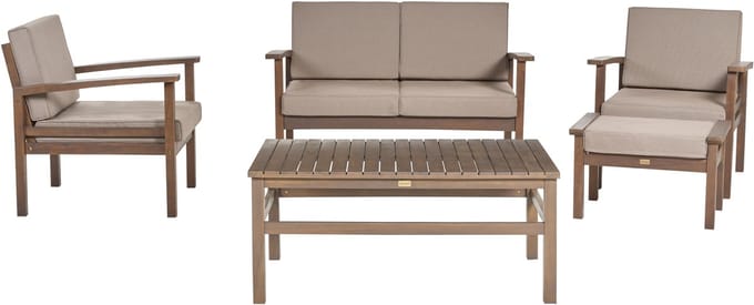 MANILA - Loungeset voor 4 - Taupe - Acaciahout
