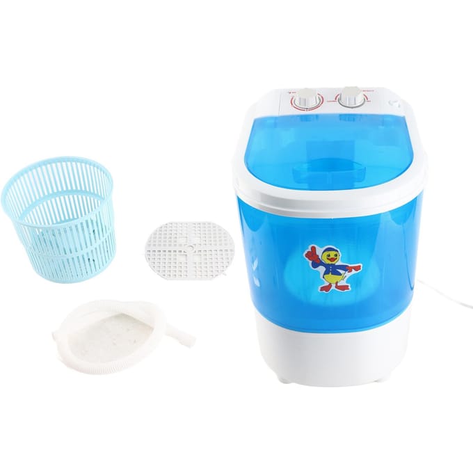 Draagbare Kleine Wasmachine Mini Compacte Enkele Kuip Wasmachine met Centrifugekorf Afvoerslang voor blue
