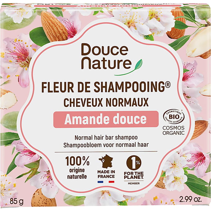 Douce Nature Shampoo bar normaal haar met zoete amandel bio 85 Gram