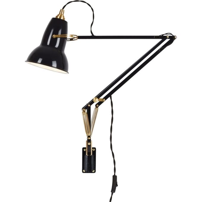 Anglepoise - Original 1227™ Brass bureaulamp - jet zwart - Ked - met muurbeugel