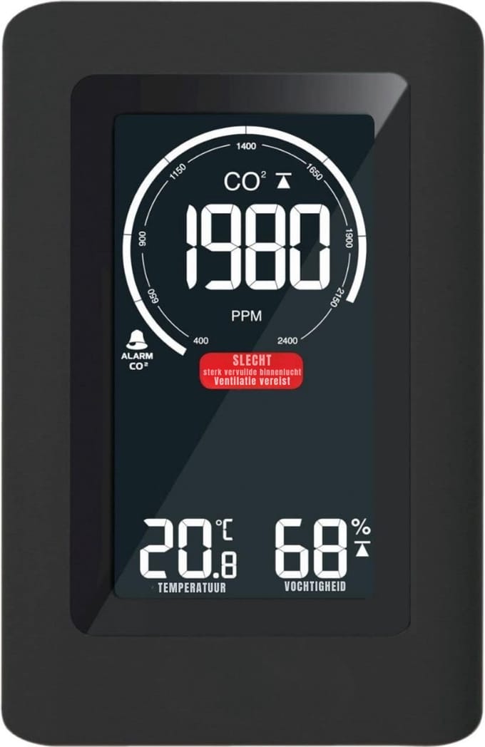 SCH® CO2 meter - Zwart - ‎10cm x 5cm x 15cm