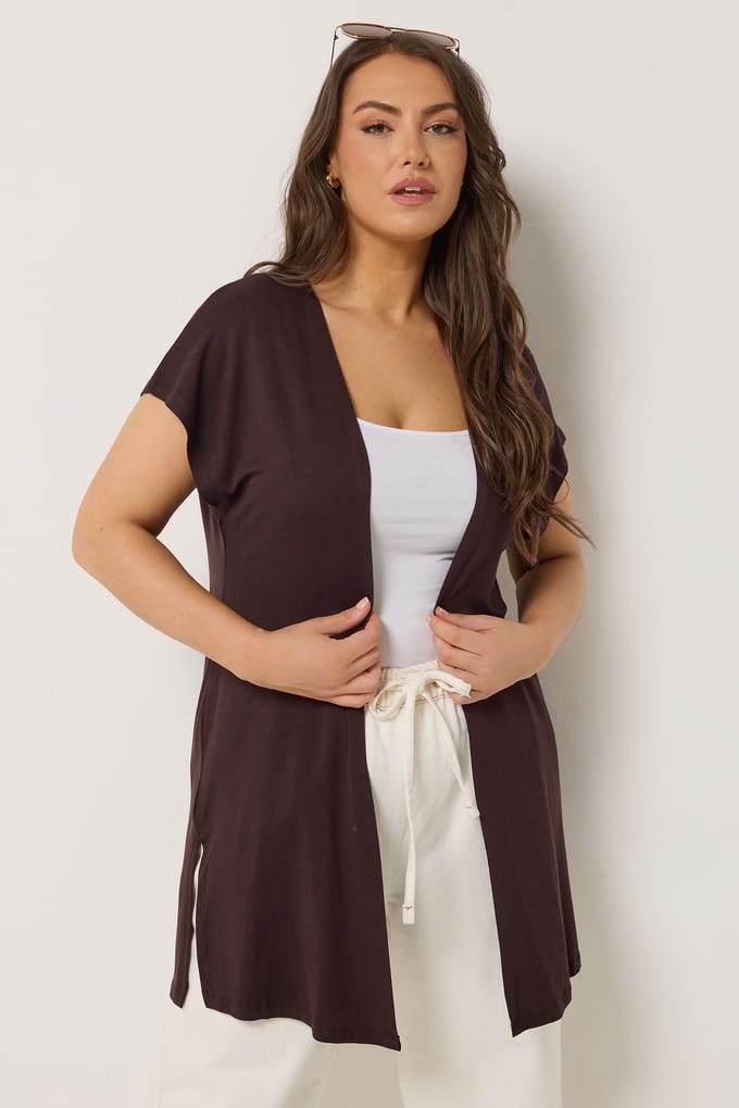 Yours Chocoladebruine Kimono Size 44