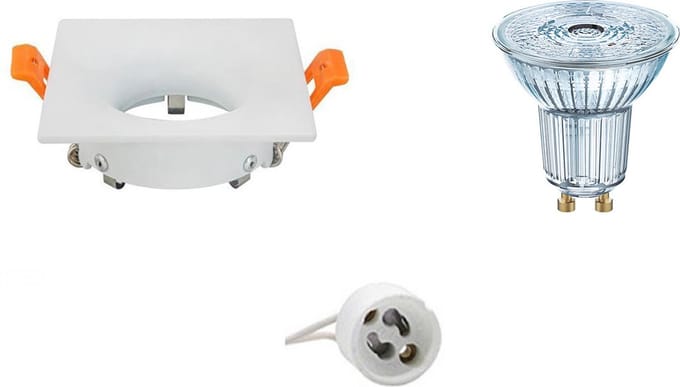 LED Spot Set - LEDVANCE Parathom PAR16 940 36D - GU10 Fitting - Dimbaar - Inbouw Vierkant - Mat Wit - 3.4W - Natuurlijk Wit 4000K - 85mm