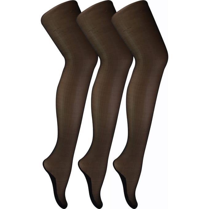 Sock Snob - Womens Seamed Panty's 3 Pack 40 Denier - Zwart / Zwart
