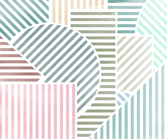Fotobehang - Jeux de Lignes Bonbon 300x250cm - Vliesbehang