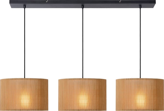 Lucide MAGIUS - Hanglamp - 3xE27 - Naturel - Japandi