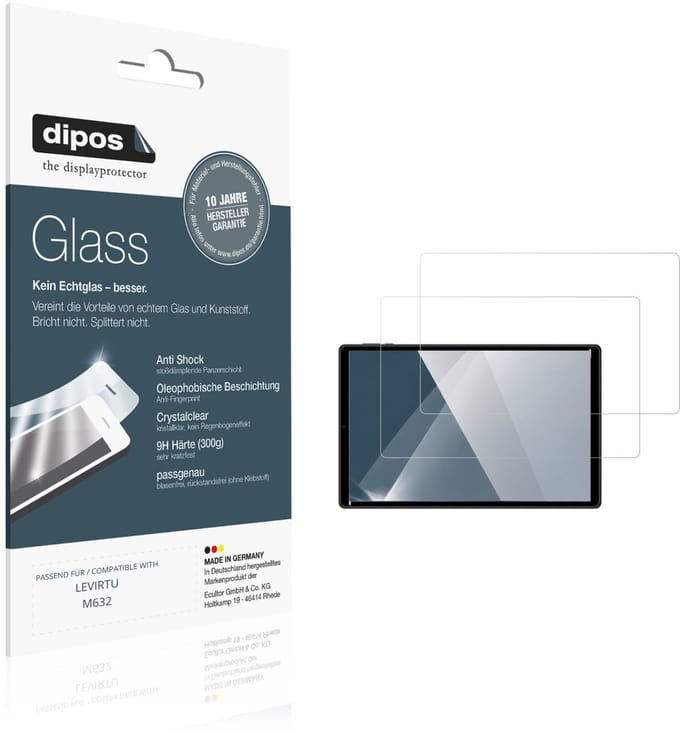 dipos – 2x Pantserfolie geschikt voor LEVIRTU M632 | 9H Screenprotector