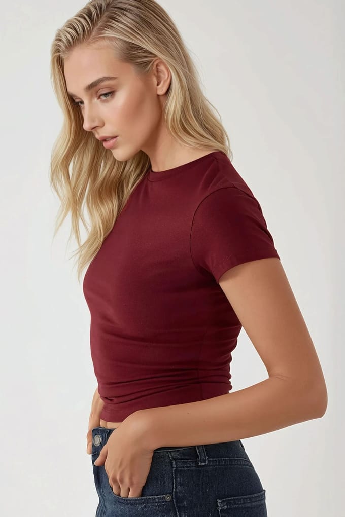 Slim Fit Zachte Katoenen Round Neck T-Shirt