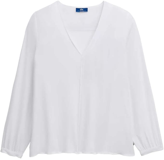Tbs Anteamis Blouse Met Lange Mouwen Wit 46 Vrouw