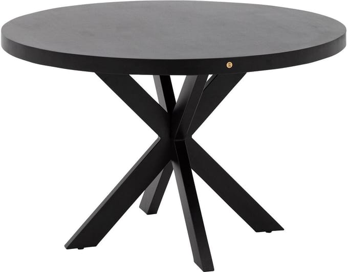 Goossens Lecca Eettafel - Hout - 120 x 76 x 120 cm - Rond - zwart