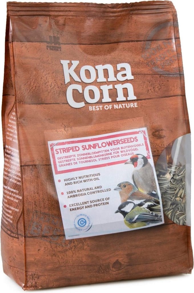 Konacorn Gestreepte Zonnebloempitten | 900 gr Vogelvoer