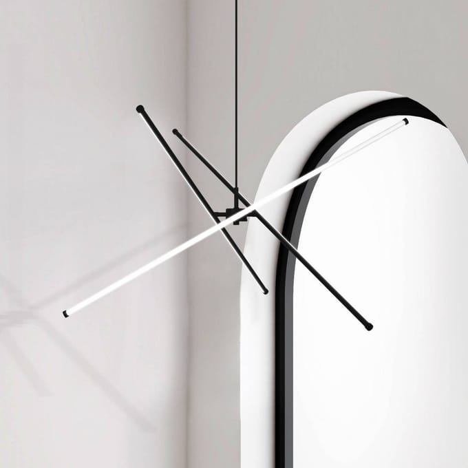 Viokef LED hanglamp Sandy, lengte 90 cm, zwart, metaal