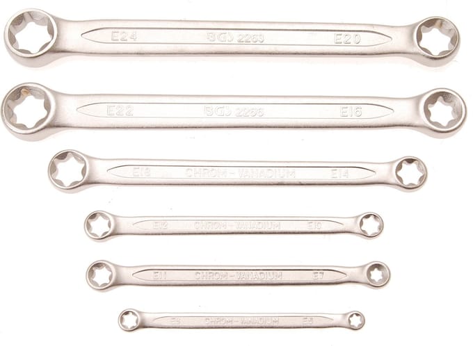 Torx ringsleutel set (E-profiel) 6 delig BGS 2268