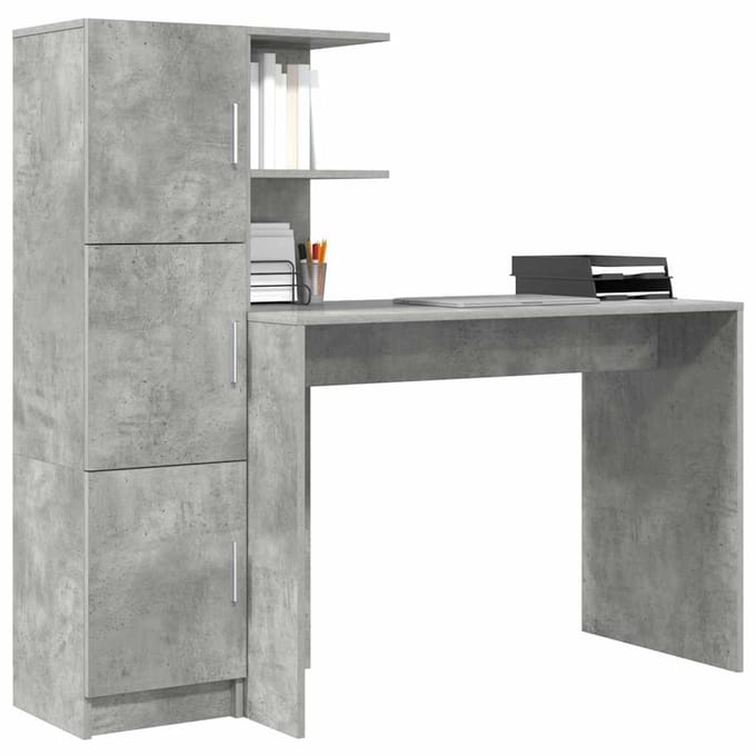 vidaXL - Bureau - Beton - Grijs - 133.5 - x - 50 - x - 124 - cm - 2 - st