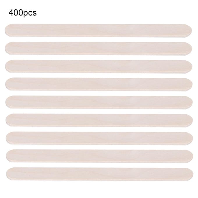 Lot de 400 bâtonnets de glace en bois pour loisirs créatifs et loisirs créatifs white