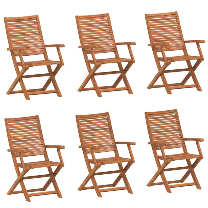 vidaXL - Klapstoelen - 6 - stuks - 57x66x95 - cm - Massief - acaciahout