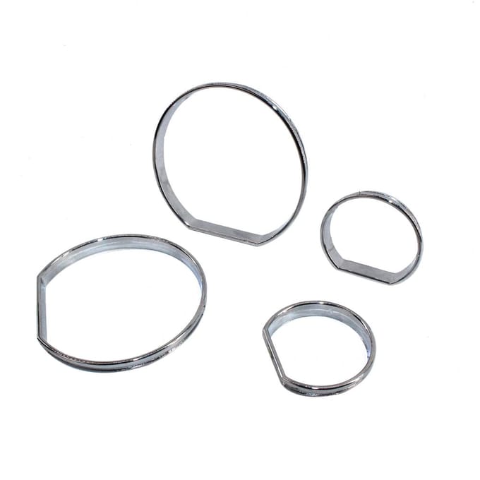 Chromen instrumentenpaneel Dashboardringringen Afwerking wijzerplaatringen Bezel Snelheidsmeterframe voor BMW E46 white