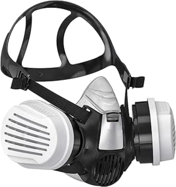 RONN® Gasmasker - Gezichtsmasker - Gasmasker met filter- Medium - Wit/Zwart - 24cm x 16cm x 18cm