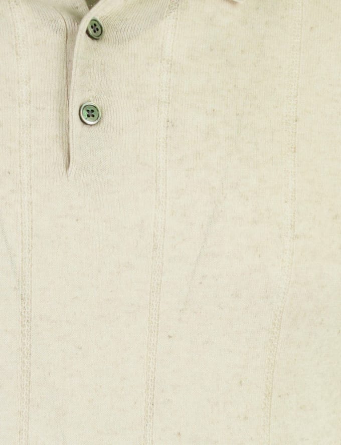Beige polo Profuomo beige katoenblend 3 knoops