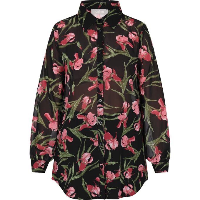 usha Blouse Dames Zwart Veelkleurig