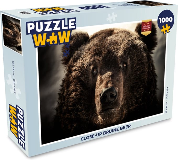 Puzzel Close-up bruine beer - Legpuzzel - Puzzel 1000 stukjes volwassenen