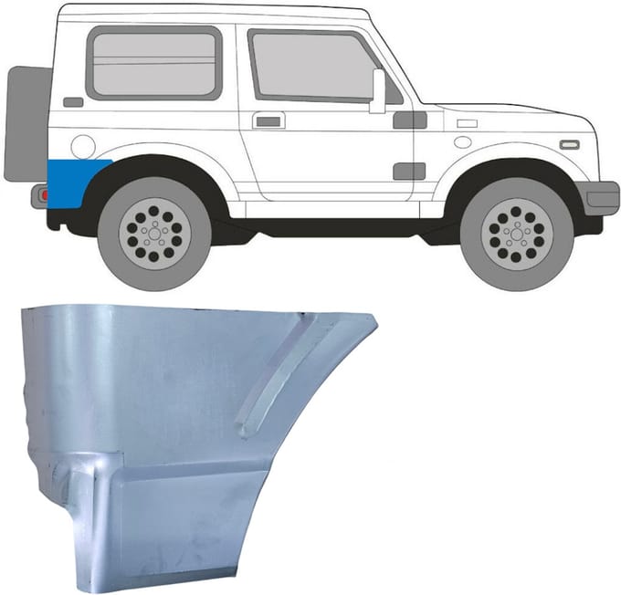 Reparatiepaneel achter hoek voor Suzuki Samurai 1981- / Rechts