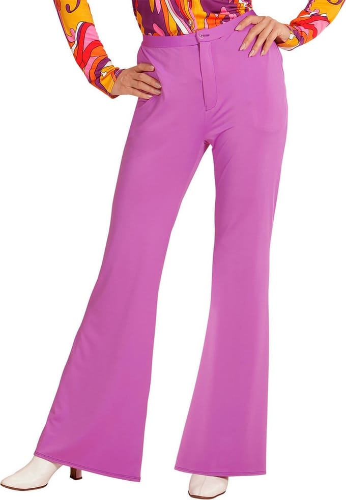 Jaren 70 disco broek Groovy paars