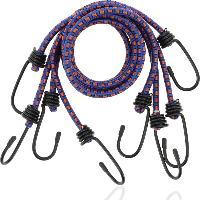 Spinbinder Bagagebinders- 8 Haken – Blauw&Oranje 4 Stuks van 80 cm Ø10 mm Bagage binder