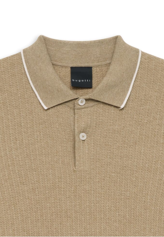 Bugatti Herren Polo shirt gebreid in regular fit