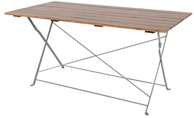 Inklapbare Tuintafel - Biertuintafel van Acacia Hout en Staal 120x60cm