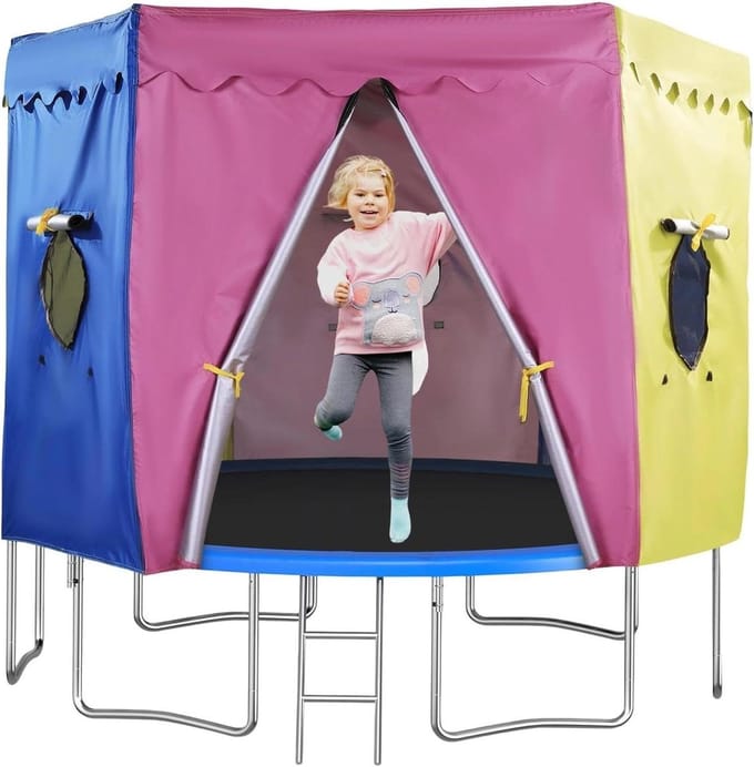 Trampoline Overkapping - Springkussen Tent - Buiten Spelen - Verbeterde UV Bescherming - 365 cm - Blauw
