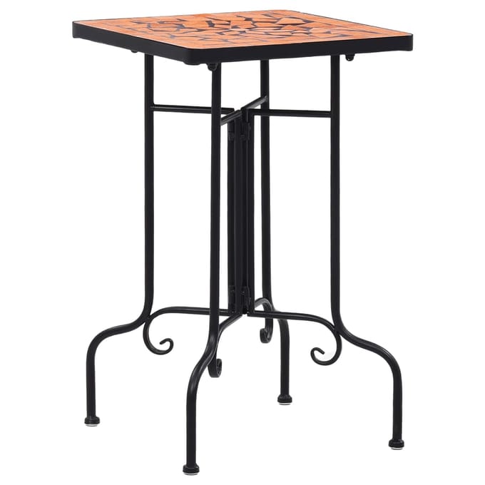 vidaXL - Bijzettafel - mozaïek - keramiek - terracottakleurig