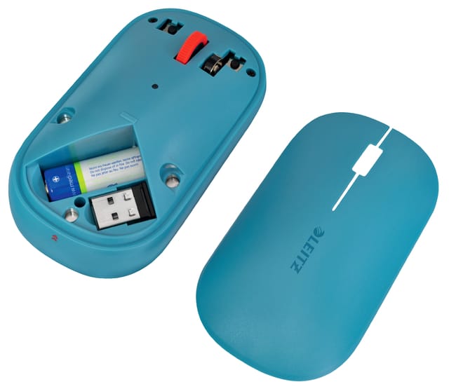 Leitz Cosy Draadloze Muis - Bluetooth of 2,4 GHz - USB-A - Inclusief Batterij - Sereen Blauw