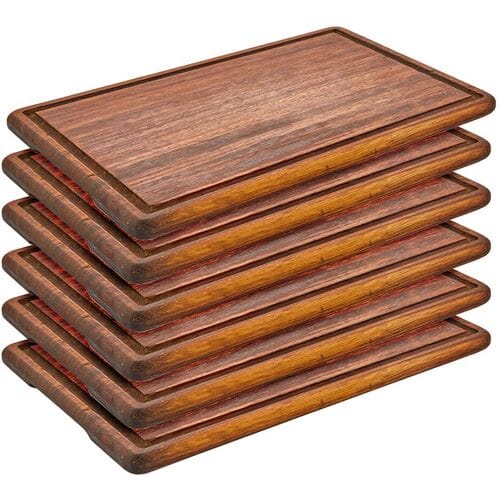 GGM Gastro (6 Stück) Steakplatte - Irokoholz - 400x250mm Bruin