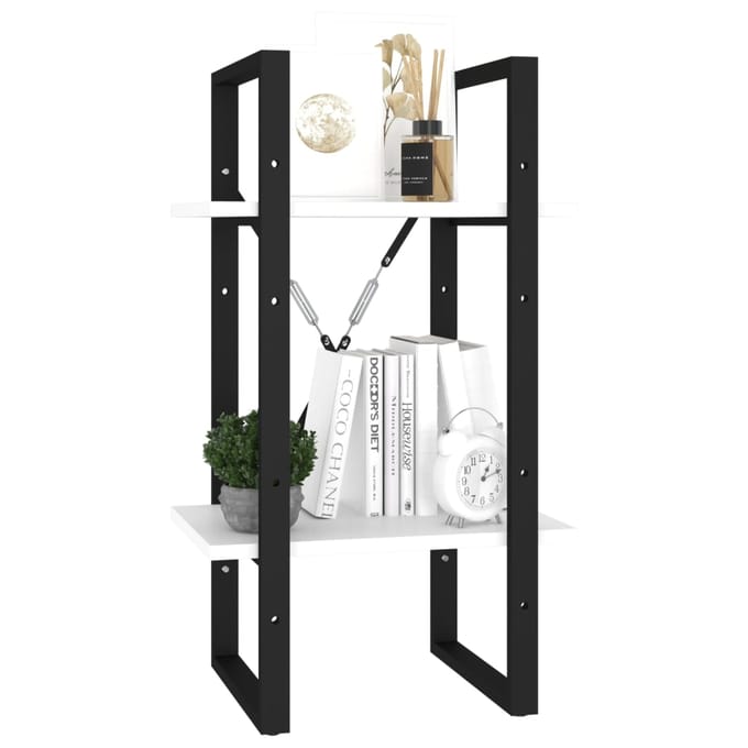 vidaXL - Boekenkast - met - 2 - schappen - 40x30x70 - cm - bewerkt - hout - wit