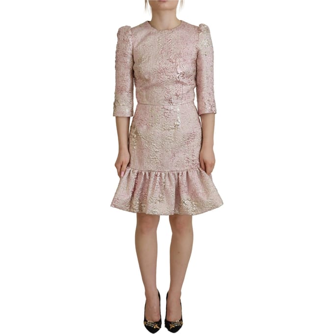 Brocade Mini-jurk Driekwart Mouwen