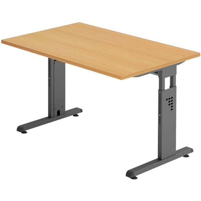 MEGA 12 G | Bureau - 120x80 Tafelhoogte I In hoogte verstelbaar Beuken/Grafiet