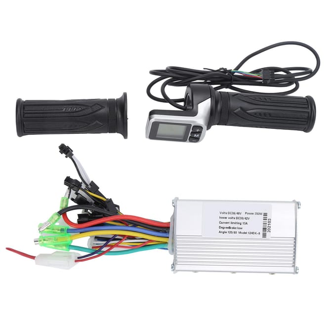 36V48V 350W Borstelloze Controller en 124DX LCD Draaigas Set voor Elektrische Scooter black