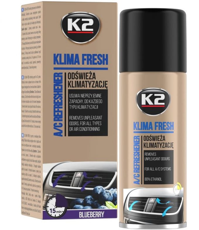 k2 klima fresh blueberry 150ml - airco reiniger - interieur verfrisser