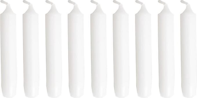 Cactula korte dinerkaarsen - 9 stuks - Wit - 2,1 x 12 cm - Brandtijd 5 uur