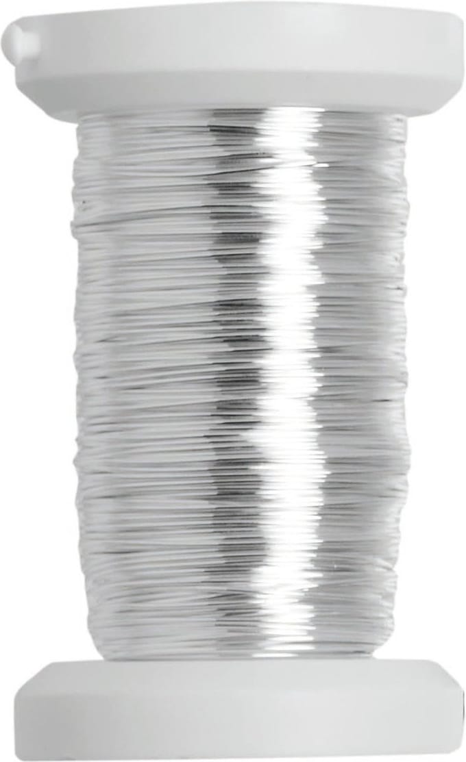 Binddraad - metallic zilver - 40 meter - dikte 0,4 mm - draad/koord - Hobby artikelen/Knutselen materialen