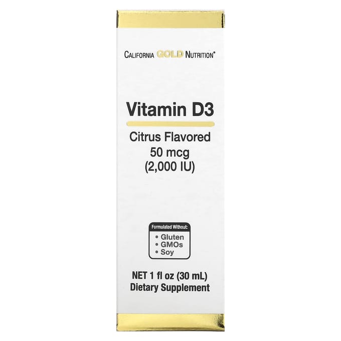 California Gold Nutrition, Vitamine D3 (Citrus), 2.000 IE, 1 fl oz (30 ml)