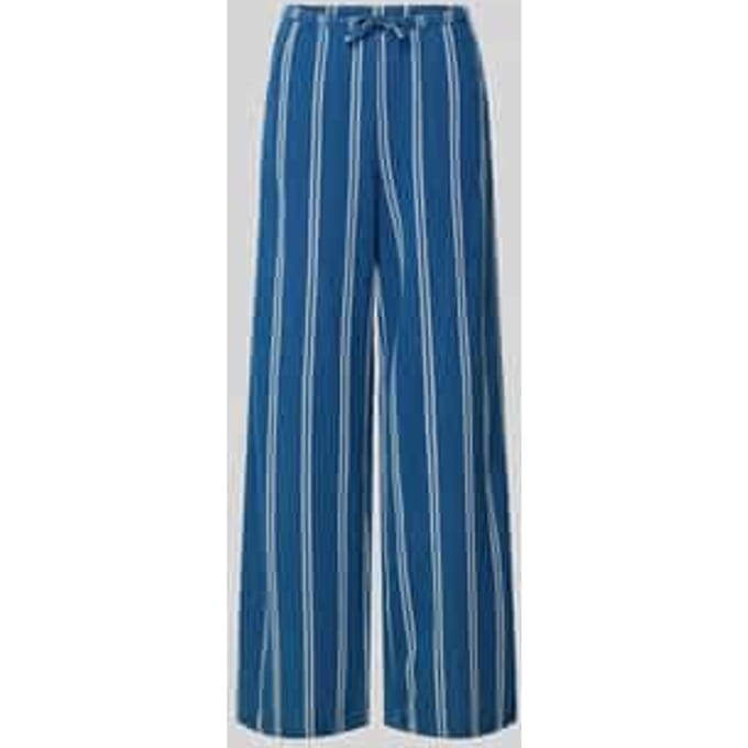 wide leg broek met elastische band en trekkoord