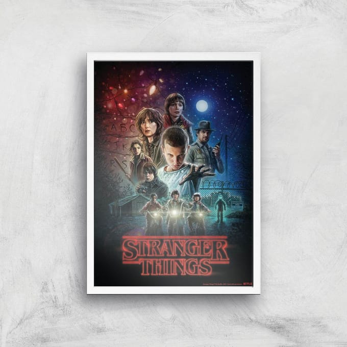 Stranger Things Season One Poster Giclee Art Print - A3 - White Frame