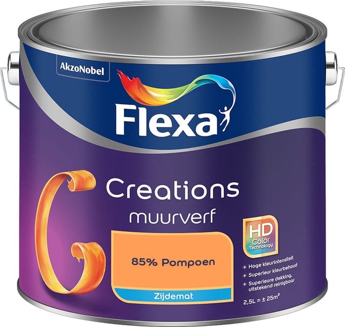 Flexa - Creations Muurverf Zijdemat - 85% Pompoen - Mengverf - 2,5 L