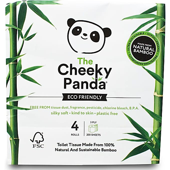 The Cheeky Panda Plasticvrij Bamboo Toiletpapier 4 rollen