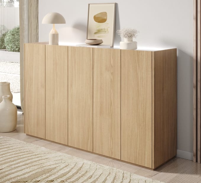 Meubella - Schoenenkast Encore - Eiken - 156 cm